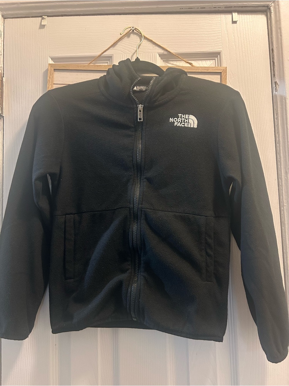 The North Face Kids Black Full-Zip Fleece Jacket with Logo